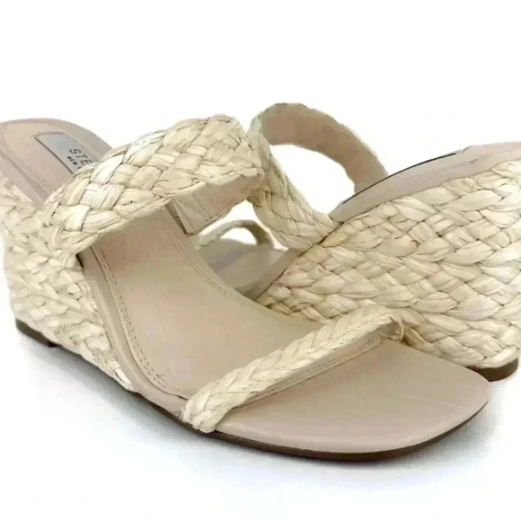 Steven By Steve Madden Shoes - Steven New York Women's Ardy Raffia Espadrille Wedge Heel Sandals Size 10